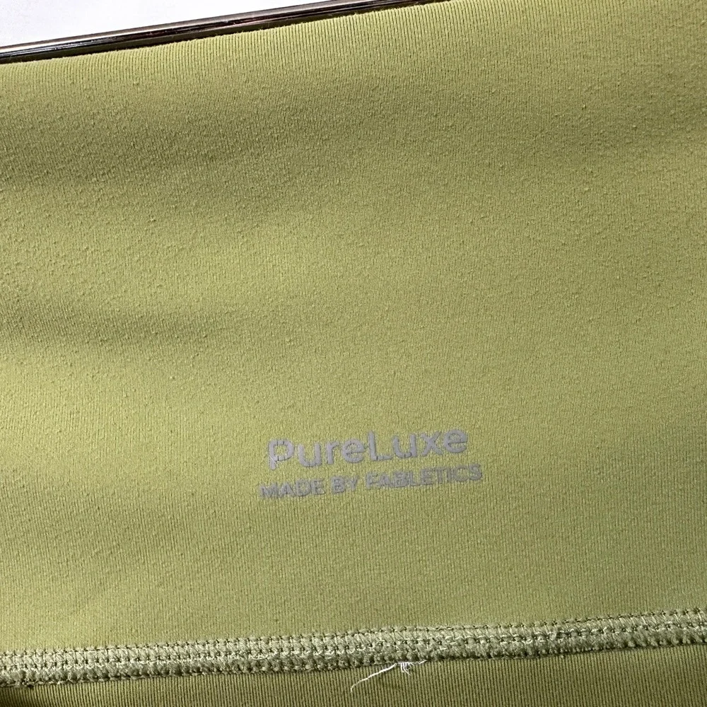 Fabletics Plus Size 3X Shorts Pure Luxe Olive Green High Waist Side‎ Pockets 556 - Picture 3 of 5